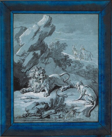 View full screen - View 1 of Lot 226. JEAN-BAPTISTE OUDRY | LE LION, LE SINGE ET LES DEUX ÂNES.