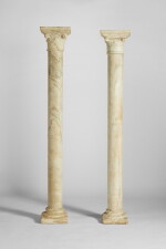 A Pair of Spanish Renaissance Veined Marble Columns, Probably Seville, Late 15th Century