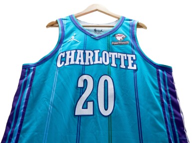 View full screen - View 1 of Lot 205. Gordon Hayward Charlotte Hornets 2023-2024 Kia NBA Tip-Off Game Worn Classic Edition Jersey .