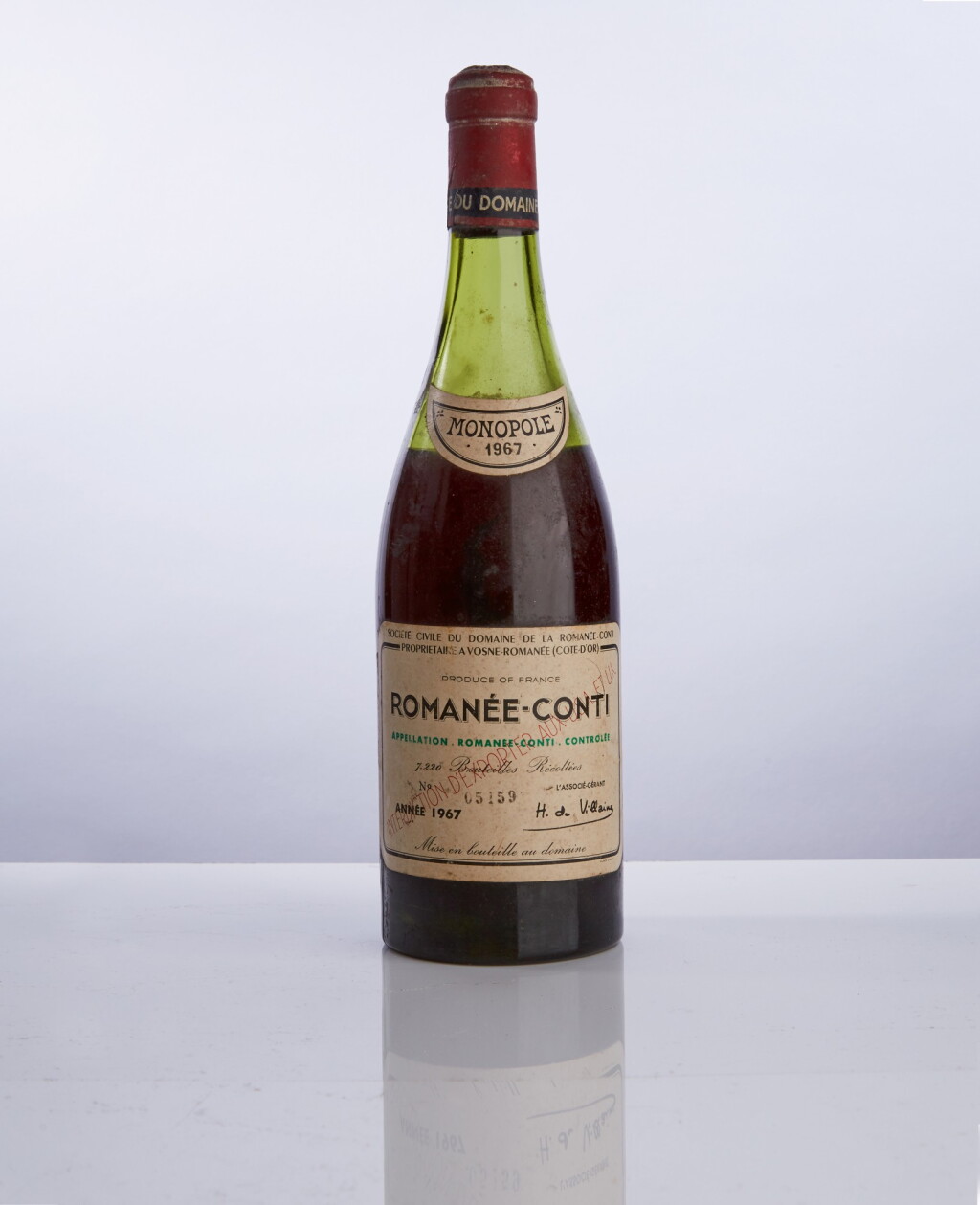 View full screen - View 1 of Lot 8. Romanée Conti 1967 Domaine de la Romanée-Conti (1 BT).
