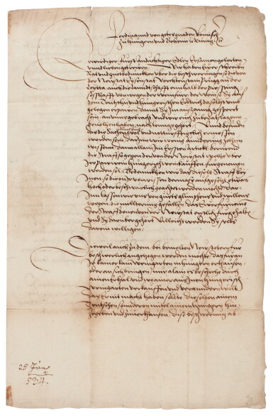 View full screen - View 1 of Lot 44. Ferdinand I, and Rudolph II, Holy Roman Emperors | Series of seven letters.
