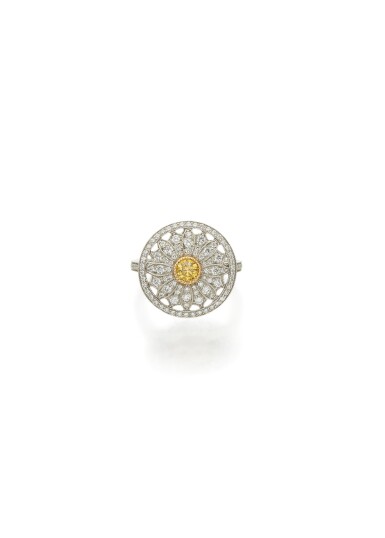 View full screen - View 1 of Lot 10. COLORED DIAMOND AND DIAMOND 'DAISY' RING, TIFFANY & CO..