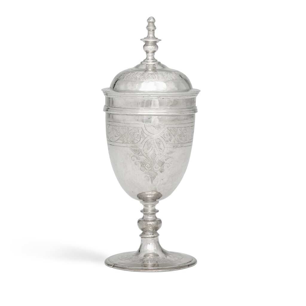 View full screen - View 1 of Lot 49. An Elizabeth I silver covered cup, London, 1590, maker's mark RW.