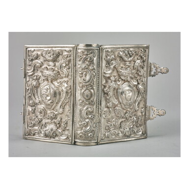 View full screen - View 1 of Lot 125. AN ITALIAN SILVER BOOK BINDING, VENICE, 18TH CENTURY.