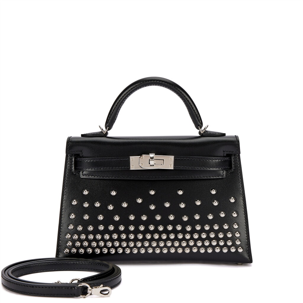 全萤幕检视 - 查看935Limited Edition Black Box Cloute Studded Mini Kelly II 20 Palladium Hardware, 2023的1
