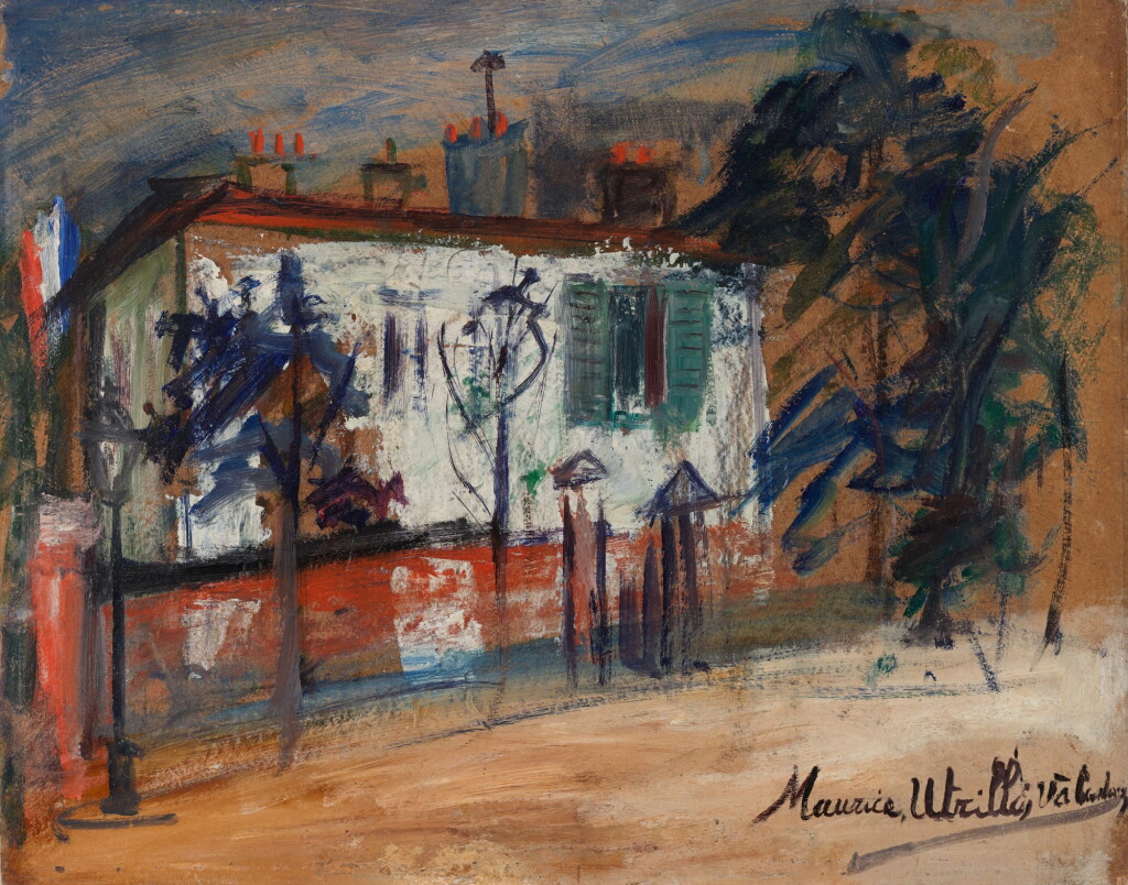 View full screen - View 1 of Lot 449. MAURICE UTRILLO | MAISON AU DRAPEAU À MONTMARTRE.