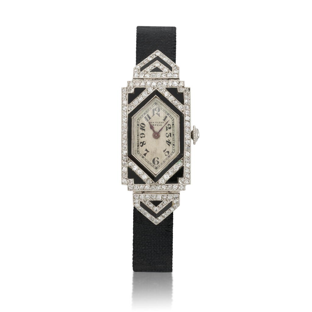 View full screen - View 1 of Lot 25. Orologio da polso in onice e diamanti VCA.