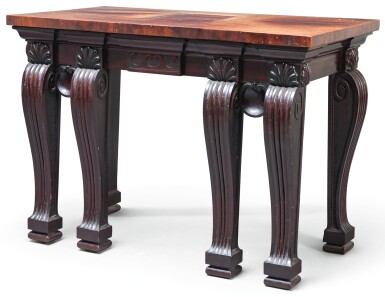 View full screen - View 1 of Lot 71. A GEORGE II CARVED MAHOGANY SIDE TABLE, CIRCA 1730 AND LATER, IN THE MANNER OF WILLIAM KENT.