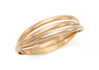 View full screen - View 1 of Lot 141. THREE-COLOUR GOLD 'TRINITY' BRACELET (BRACCIALE 'TRINITY' IN ORO TRICOLORE) | CARTIER.