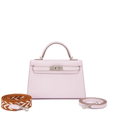 View full screen - View 1 of Lot 1505. Mauve Pale Chèvre Mini Kelly II 20 Palladium Hardware, 2022.