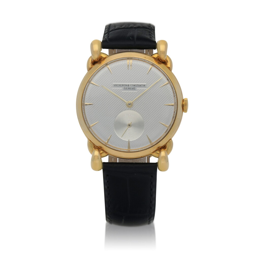 View full screen - View 1 of Lot 96. Yellow gold wristwatch with chain link lugs Circa 1955 | 江詩丹頓 黃金腕錶,年份約1955.