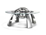 Atlantis Orbis - A Nautical Instrument A brass, bronze and aluminum world time chronometer table with 15-day power reserve, Circa 2013