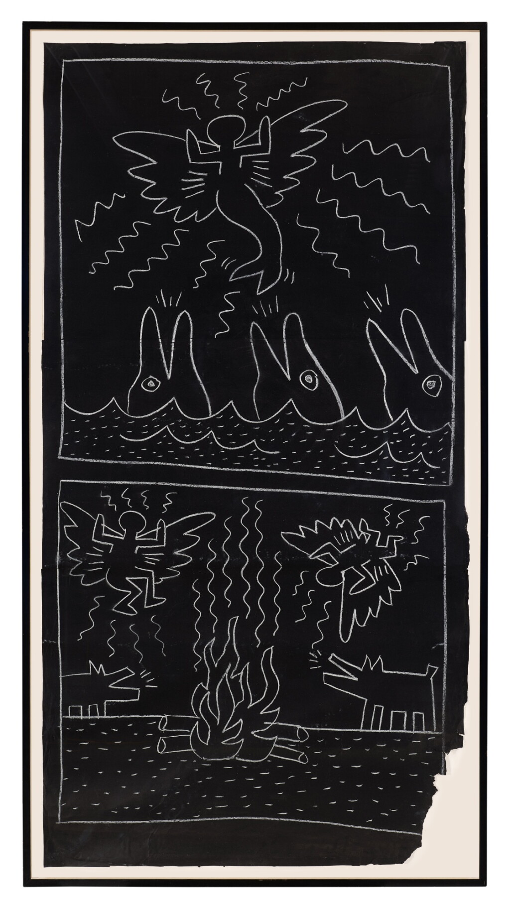 View full screen - View 1 of Lot 305. Untitled (Mermaid-Angel, Dolphins, Angels, Barking Dogs).