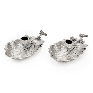View full screen - View 1 of Lot 423. A Pair of Italian Silver Chambersticks, Gianmaria Buccellati, Bologna, 20th Century.