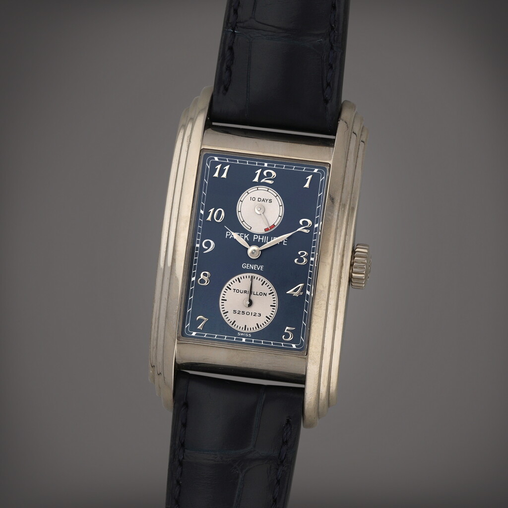 View full screen - View 1 of Lot 14. Reference 5101G-001 | A white gold tourbillon wristwatch with 10-day power reserve indication | Circa 2011.