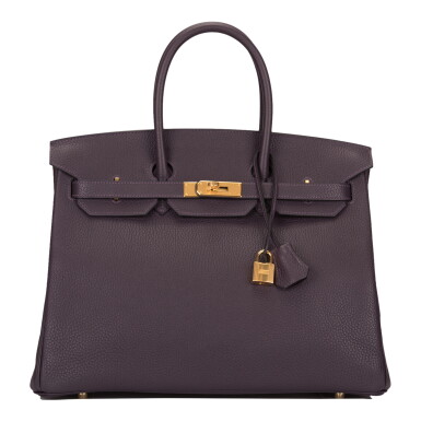 View full screen - View 1 of Lot 75. Raisin Clemence Leather Birkin 35 Gold Hardware, 2018.