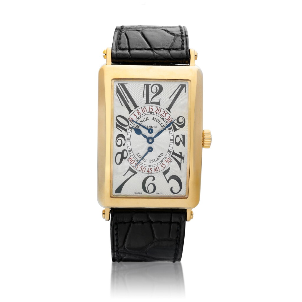 View full screen - View 1 of Lot 8179. Long Island, Reference 1100 DS R | A yellow gold wristwatch with bi-retrograde seconds, Circa 2005 | Long Island 型號1100 DS R | 黃金腕錶,備雙逆跳秒,約2005年製.