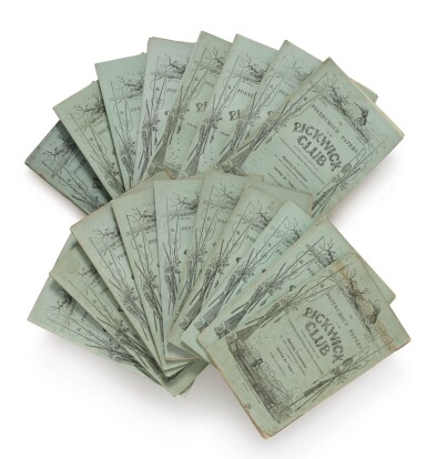 View full screen - View 1 of Lot 130. DICKENS, CHARLES | The Posthumous Papers of the Pickwick Club. London: Chapman and Hall, April 1836 - November 1837.