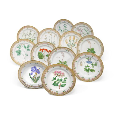 View full screen - View 1 of Lot 89. A Set of Twelve Royal Copenhagen 'Flora Danica' Dinner Plates, Modern.