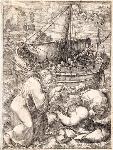 View full screen - View 1 of Lot 27. Christ Walking on the Water (Hollstein 4).