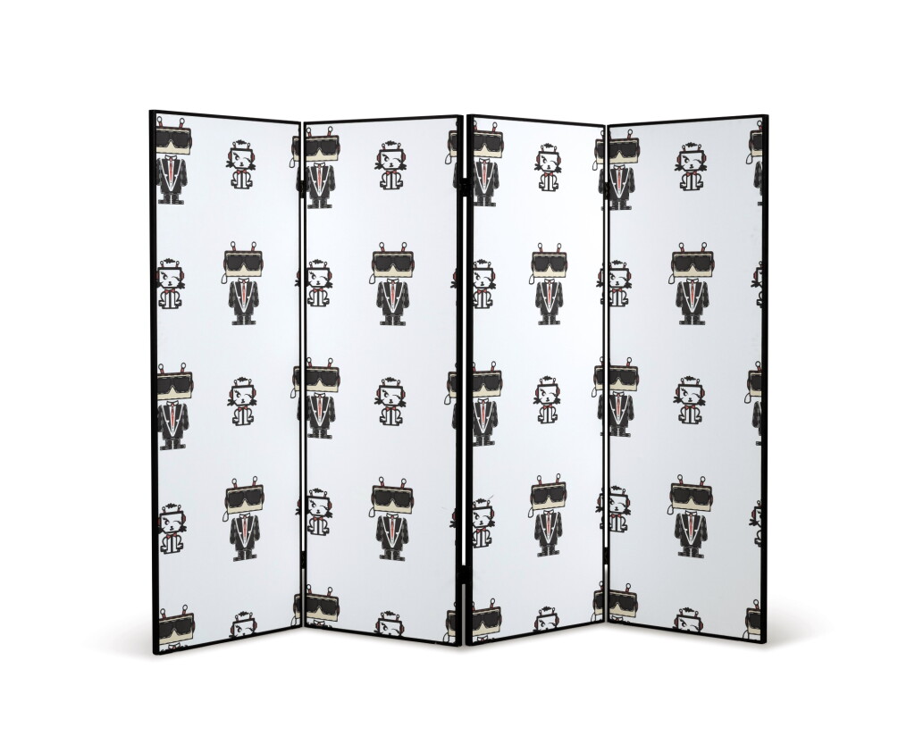 View full screen - View 1 of Lot 407. A four-leaf folding screen, modern.