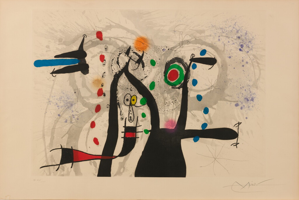 View full screen - View 1 of Lot 86. JOAN MIRÓ | JOUEUR DE BUGLE AUX OISEUX (DUPIN 584).