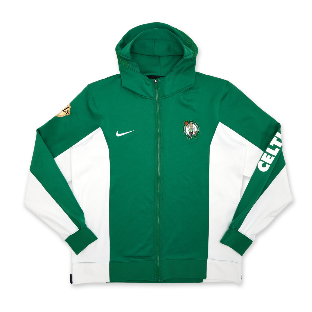 View full screen - View 1 of Lot 25. Kristaps Porziņģis Boston Celtics 2024 NBA Finals Game Worn Warm Up Jacket | Game 5 | Championship Clinching Game.
