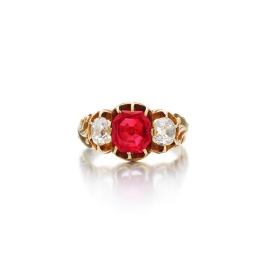 View full screen - View 1 of Lot 253. Ruby and Diamond Ring.