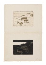 ÂNES NOIRES SUR FOND BLANC; AND ÂNES BLANCS SUR FOND NOIR
