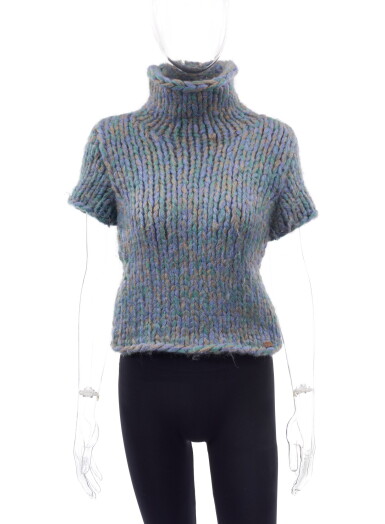 View full screen - View 1 of Lot 71. MULTICOLOR WOOL- AND ALPACA-BLEND TURTLE NECK SWEATER, CHANEL.