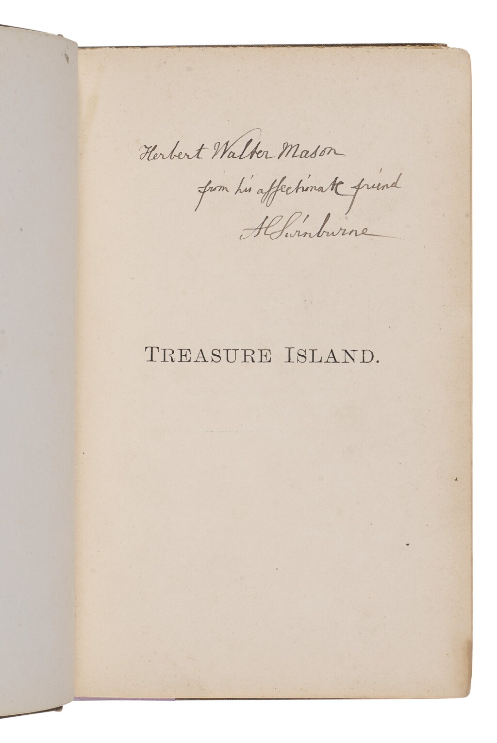View full screen - View 1 of Lot 113. Stevenson, Robert Louis | The iconic tale of "buccaneers and buried gold," with an interesting association.