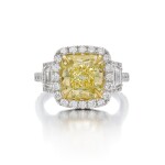 Fancy Yellow Diamond and Diamond Ring