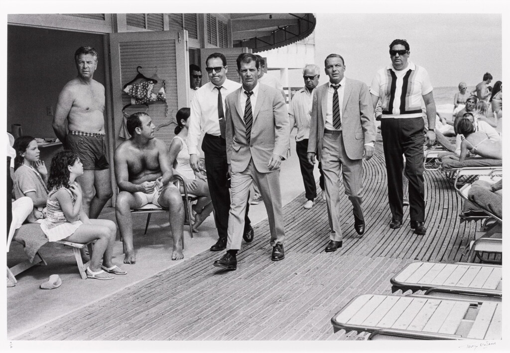 View full screen - View 1 of Lot 11. Frank Sinatra on the Boardwalk, Miami, 1968.