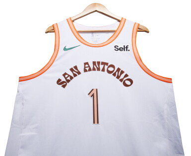 View full screen - View 1 of Lot 34. Victor Wembanyama San Antonio Spurs 2023-2024 Game Worn City Edition Jersey | Double-Double.