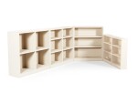 A suite of five modern white lacquered wood bookcases