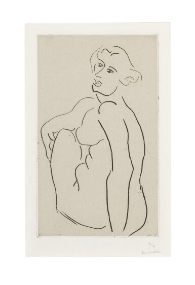 View full screen - View 1 of Lot 47. NU ASSIS LE DOS VU DE TROIS QUARTS (D. 227).