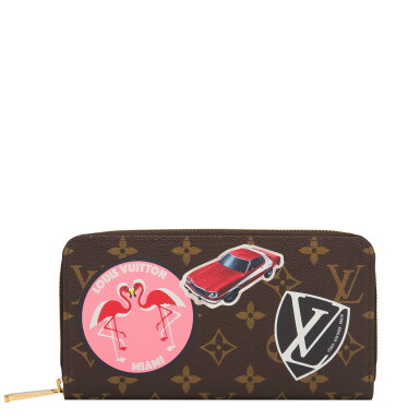 View full screen - View 1 of Lot 3. Louis Vuitton Monogram "World Tour" Zippy Wallet of Coated Canvas and Polished Brass Hardware.