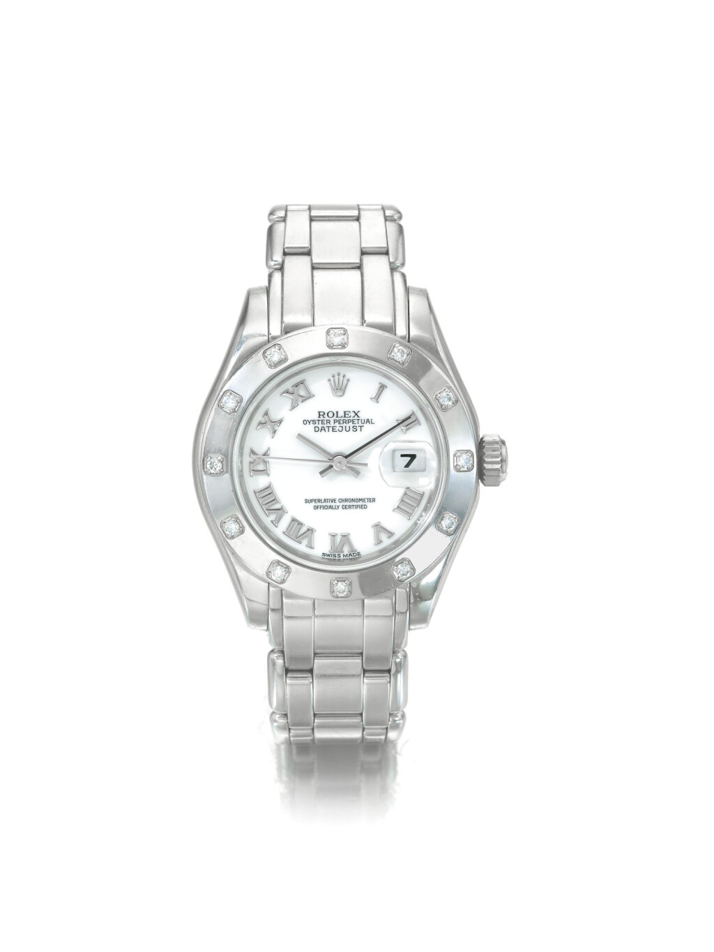 View full screen - View 1 of Lot 174. ROLEX | REF 69319 DATEJUST, A WHITE GOLD AND DIAMOND SET AUTOMATIC CENTER SECONDS WRISTWATCH WITH DATE AND BRACELET CIRCA 1995.