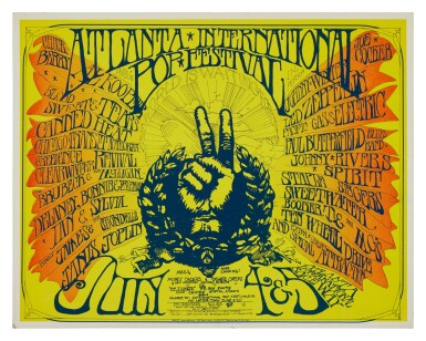 View full screen - View 1 of Lot 8. Atlanta International Pop Festival | A promotional poster for this significant event in rock history.