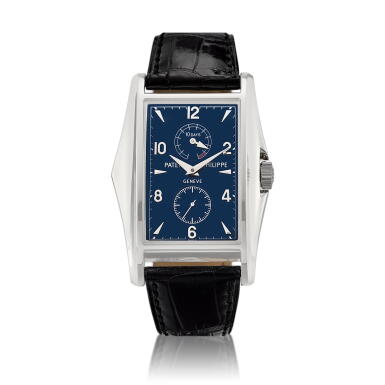 View full screen - View 1 of Lot 2225. Reference 5100 | A limited edition white gold wristwatch with 10 day power reserve indication, Made to commemorate the new Millennium, Circa 2000 | 百達翡麗 | 型號5100 | 限量版白金腕錶,備十天動力儲備顯示,為慶祝千禧年而製,約2000年製 .