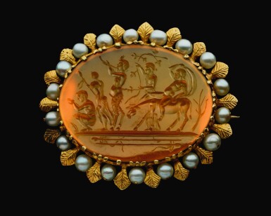 View full screen - View 1 of Lot 42. ITALIAN, PROBABLY EARLY 19TH CENTURY | INTAGLIO WITH A BACCHANALE .