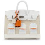 Beton Matte Alligator, White Togo, Bleu Brume Chèvre and White, Orange H and Craie Swift Neige Faubourg Birkin 20 Sellier Palladium Hardware, 2021