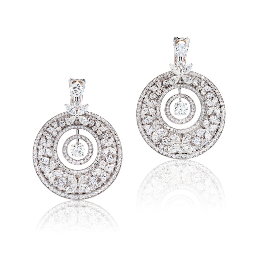 View full screen - View 1 of Lot 326. 'Butterfly' Pair of Diamond Pendent Earrings | 格拉夫 | 'Butterfly' 鑽石 耳墜一對.