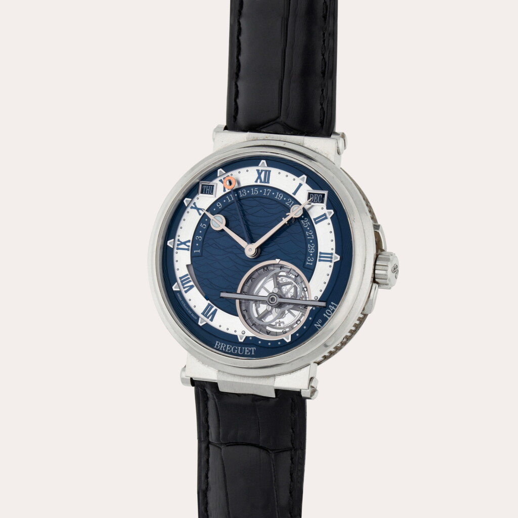 View full screen - View 1 of Lot 204. Marine Tourbillon Equation Marchante, Reference 5887PT/Y2/9WV | A platinum perpetual calendar tourbillon wristwatch with running equation of time, retrograde date and power reserve indication | Circa 2022.