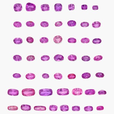 View full screen - View 1 of Lot 545. Collection of Unmounted Pink and Purple Sapphires.