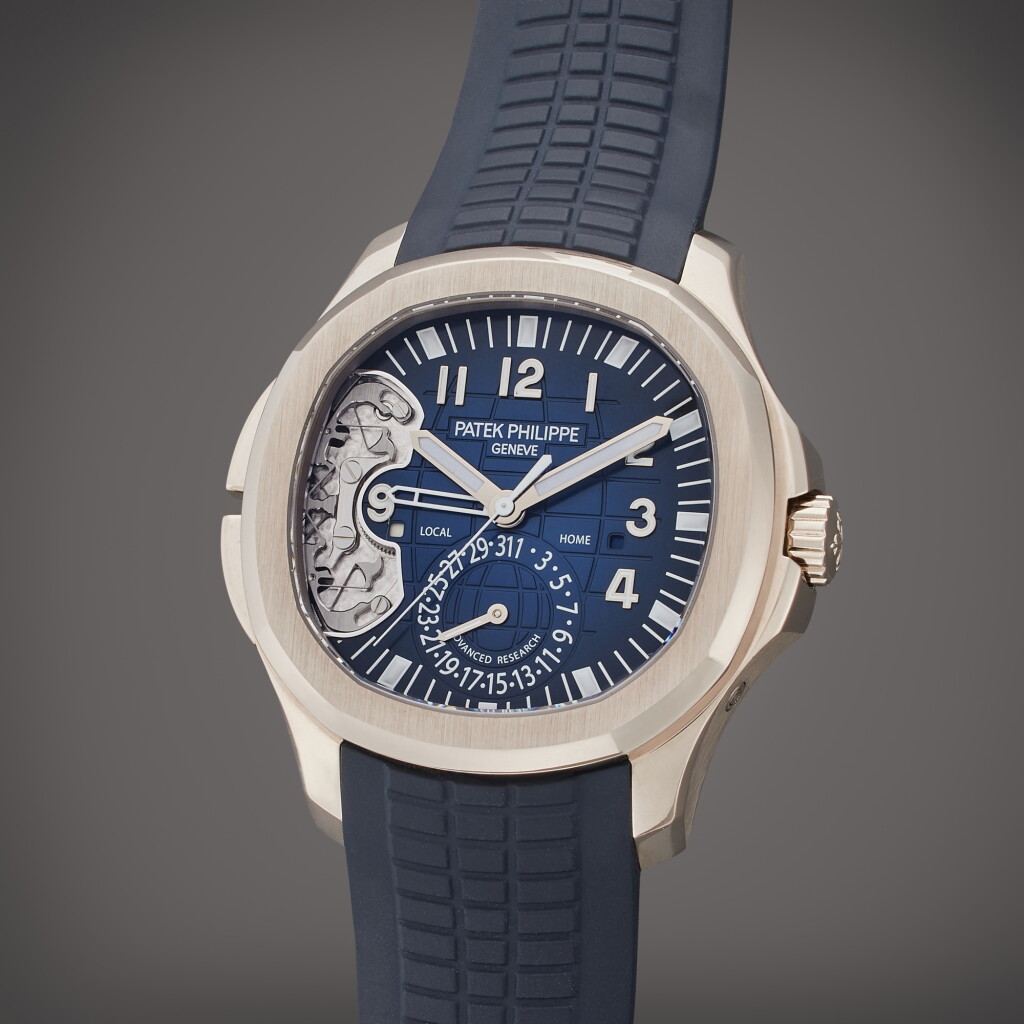 View full screen - View 1 of Lot 208. Reference 5650G-001 Advanced Research Aquanaut | A limited edition white gold automatic dual time wristwatch with date and day/night indication, Circa 2017.