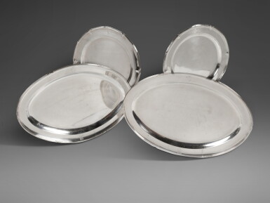 View full screen - View 1 of Lot 656. A Pair of George III Silver Oval Dishes, James Young, London, 1785.