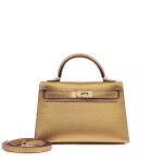 Limited Edition Doré Chèvre Chamkilight Metallic Mini Kelly II 20 Permabrass Hardware, 2025