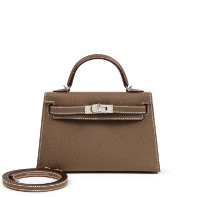 View full screen - View 1 of Lot 662. Etoupe Epsom Mini Kelly II 20 Palladium Hardware, 2024.