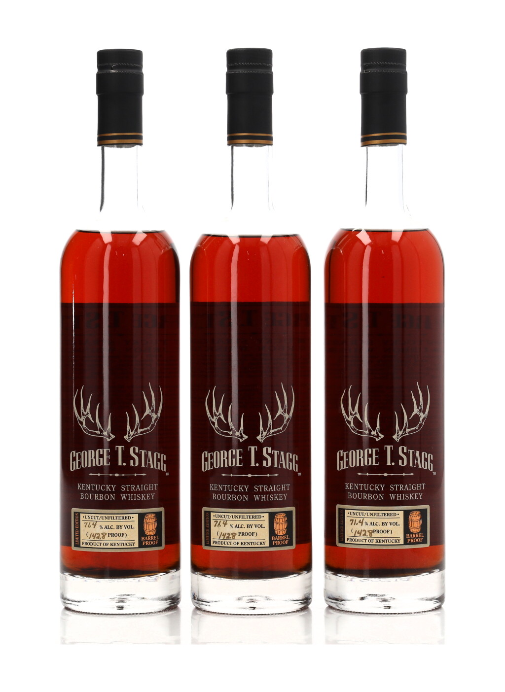 View full screen - View 1 of Lot 138. George T. Stagg 2012 Release 142.8 Proof 1995 (3 BT 75cl).